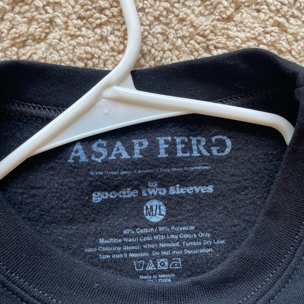 ASAP FERG Size M/L Black Cotton Sweater Pullover Always Strive And Prosper - Picture 3 of 4